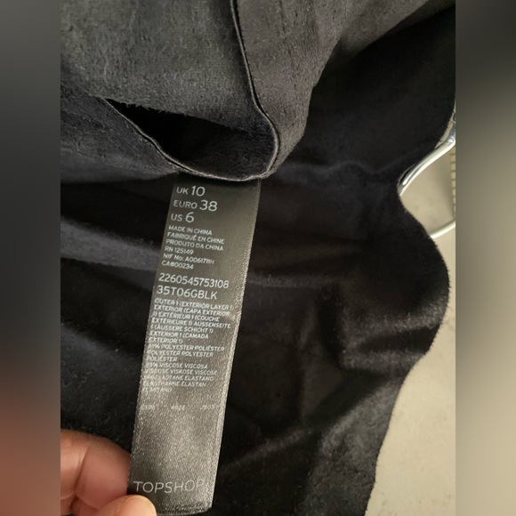 Topshop Black Vegan Faux Leather Cutout Pleated Mini Little Cocktail Dr… - Picture 10 of 10